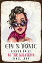 Holzschild 30x20 cm Gin & Tonic Served Daily Milsted´s