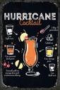 Holzschild 30x20 cm Hurricane Cocktail Recipe
