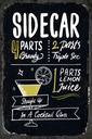 Holzschild 30x20 cm Sidecar Cocktail Recipe