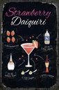 Holzschild 30x20 cm Strawberry Daiquiri Cocktail
