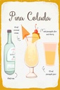 Holzschild 30x20 cm Pina Colada Cocktail Recipe