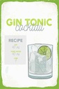 Holzschild 30x20 cm Gin Tonic Cocktail Recipe