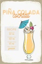 Holzschild 30x20 cm Pina Colada Cocktail Recipe