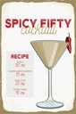 Holzschild 30x20 cm Spicy Fifty Cocktail Recipe