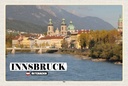 Holzschild 20x30 cm Innsbruck Österreich Inn Fluss Bildmotiv Reisemotiv Abenteuer Reisen