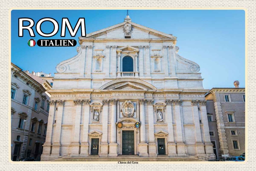 Holzschild 20x30 cm Rom Italien Chiesa del Gesu Bildmotiv Reisemotiv Abenteuer Reisen