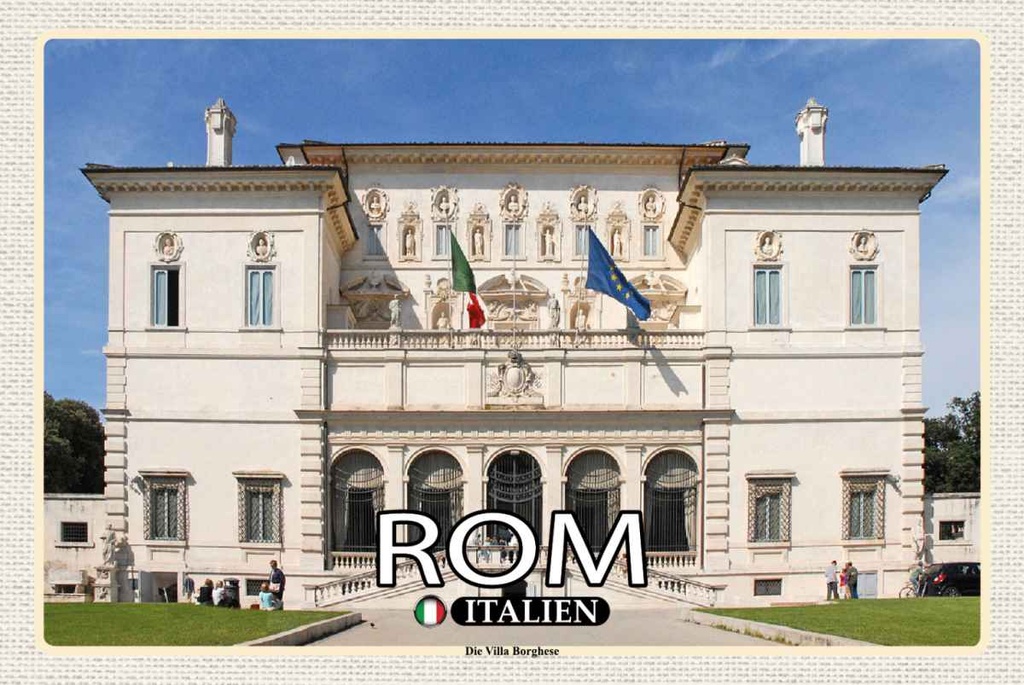 Holzschild 20x30 cm Rom Italien Die Villa Borghese Bildmotiv Reisemotiv Abenteuer Reisen
