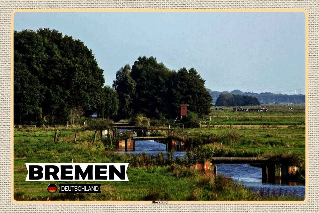 Holzschild 20x30 cm Bremen Deutschland Blockland Bildmotiv Reisemotiv Abenteuer Reisen