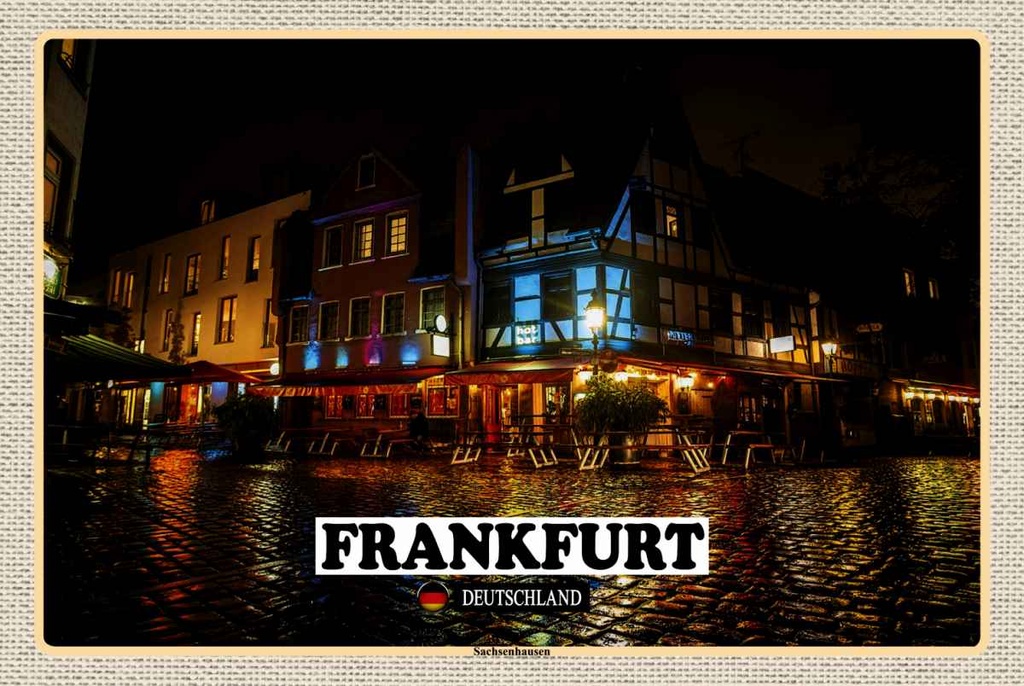 Holzschild 20x30 cm Frankfurt Sachsenhausen Restaurant Bildmotiv Reisemotiv Abenteuer Reisen