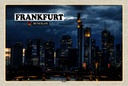 Holzschild 20x30 cm Frankfurt Skyline Wolkenkratzer Bildmotiv Reisemotiv Abenteuer Reisen