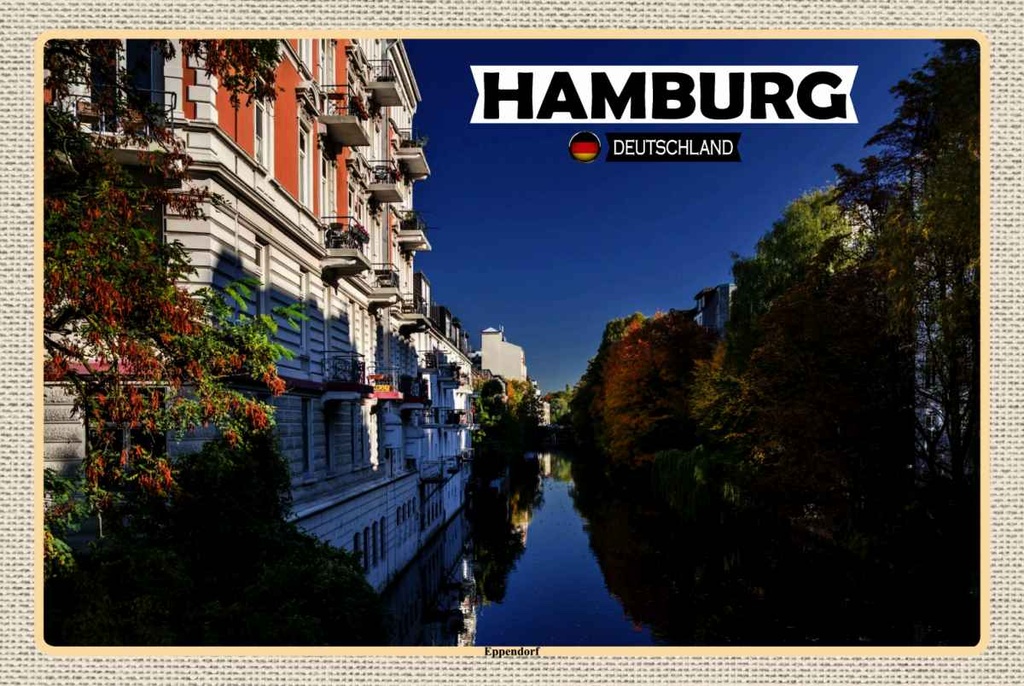 Holzschild 20x30 cm Hamburg Ausblick Fluss Bildmotiv Reisemotiv Abenteuer Reisen