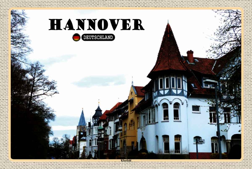 Holzschild 20x30 cm Hannover Kleefeld Architektur Bildmotiv Reisemotiv Abenteuer Reisen