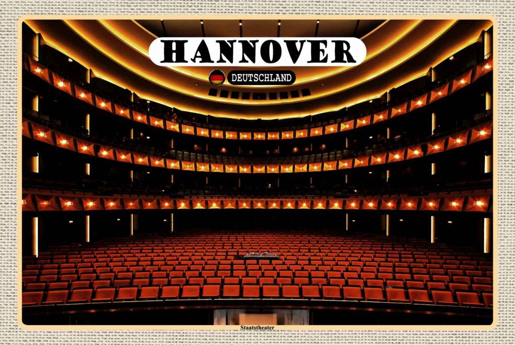 Holzschild 20x30 cm Hannover Staatstheater Bildmotiv Reisemotiv Abenteuer Reisen