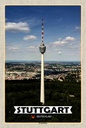 Holzschild 30x20 cm Stuttgart Fernsehturm Stadt Bildmotiv Reisemotiv Abenteuer Reisen
