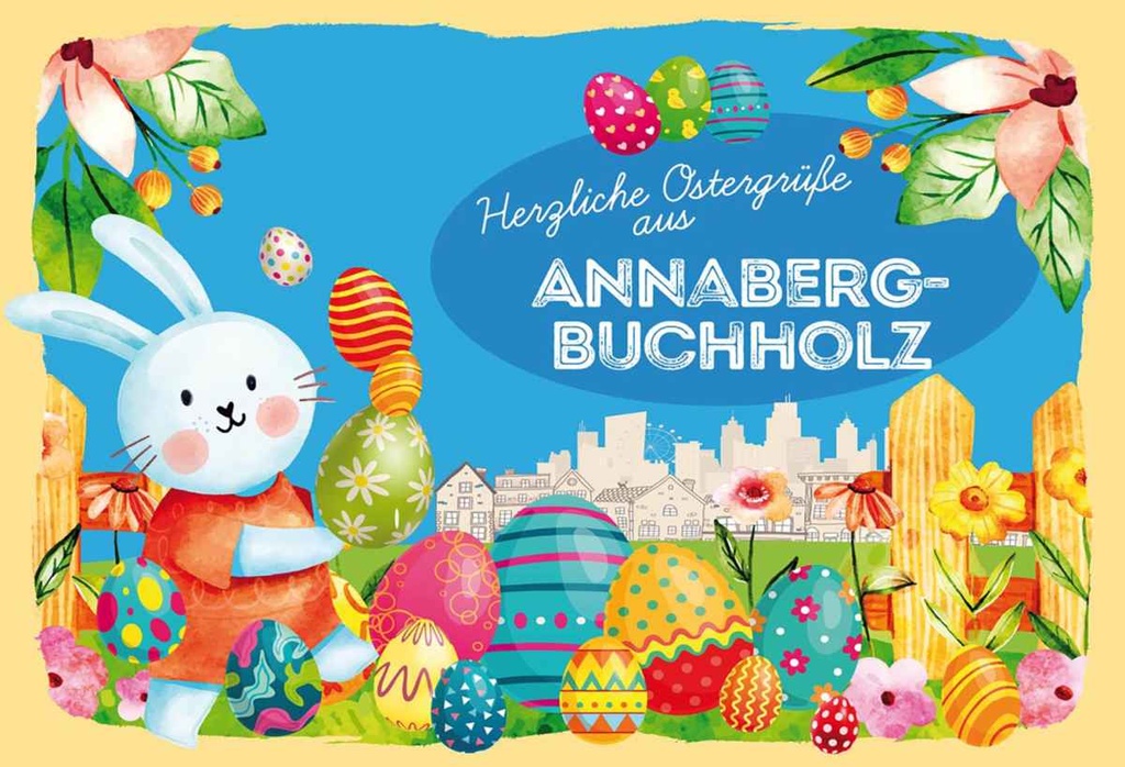 Holzschild 20x30 cm Ostergrüße ANNABERG-BUCHHOLZ Ostern