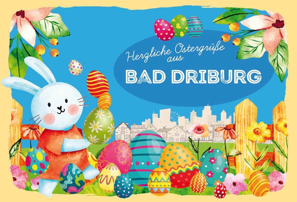 Holzschild 20x30 cm Ostergrüße BAD DRIBURG Ostern
