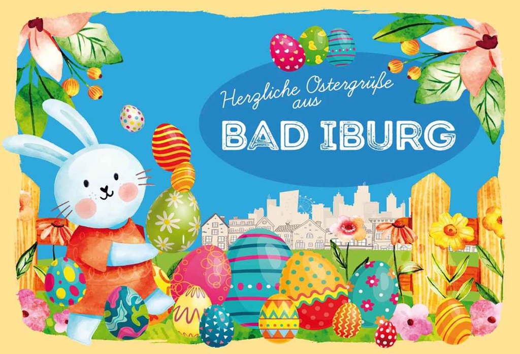 Holzschild 20x30 cm Ostergrüße BAD IBURG Ostern