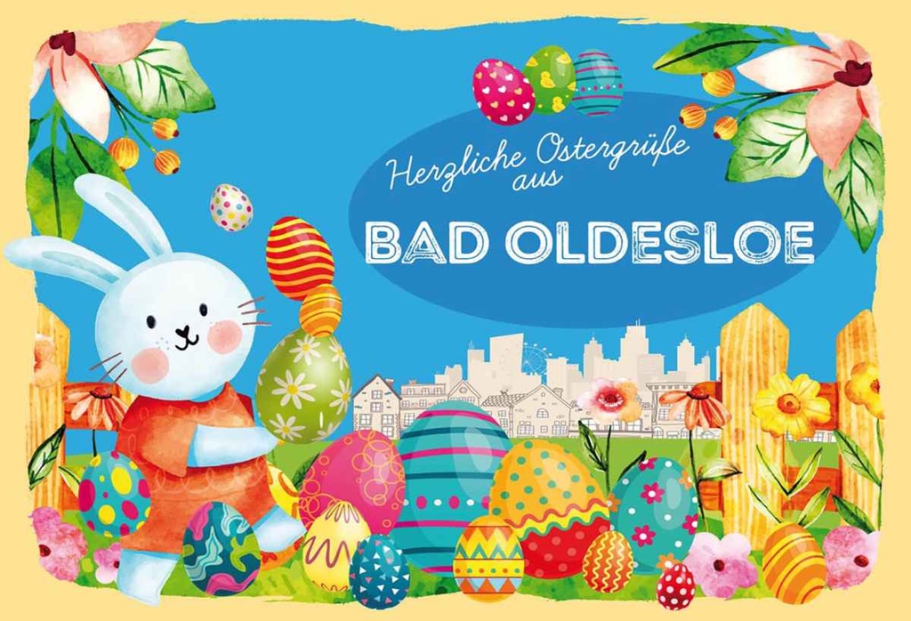 Holzschild 20x30 cm Ostergrüße BAD OLDESLOE Ostern