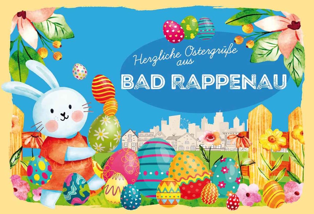 Holzschild 20x30 cm Ostergrüße BAD RAPPENAU Ostern