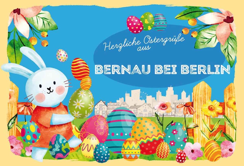 Holzschild 20x30 cm Ostergrüße BERNAU bei BERLIN Ostern
