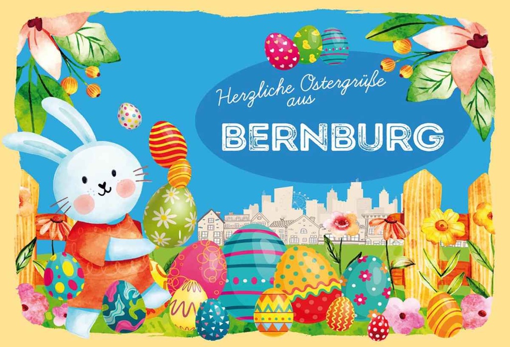 Holzschild 20x30 cm Ostergrüße BERNBURG Ostern