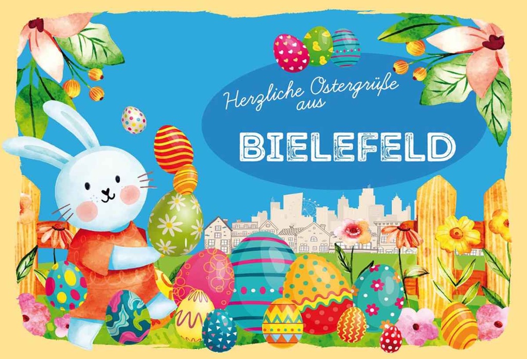 Holzschild 20x30 cm Ostergrüße BIELEFELD Ostern