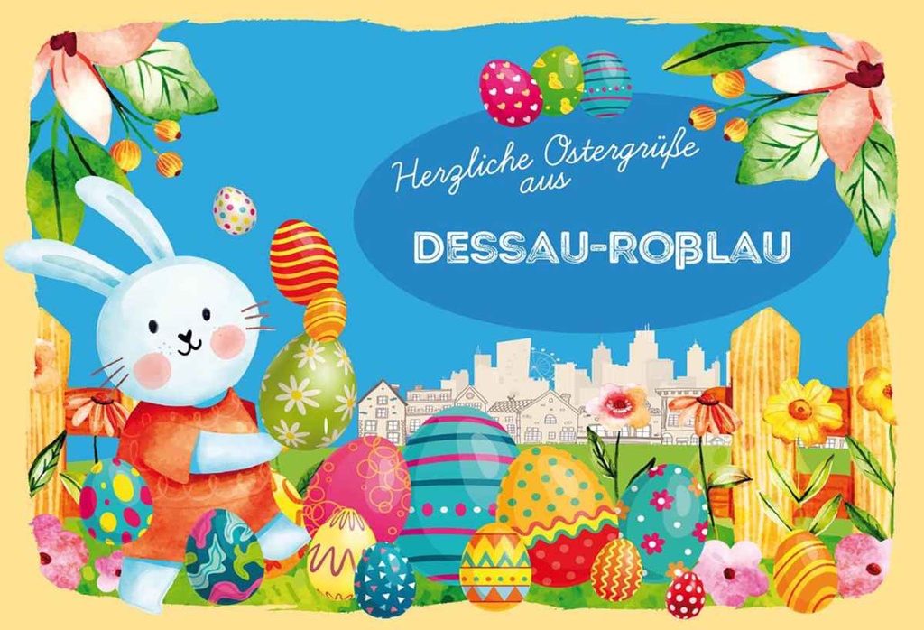 Holzschild 20x30 cm Ostergrüße DESSAU-ROßLAU Ostern
