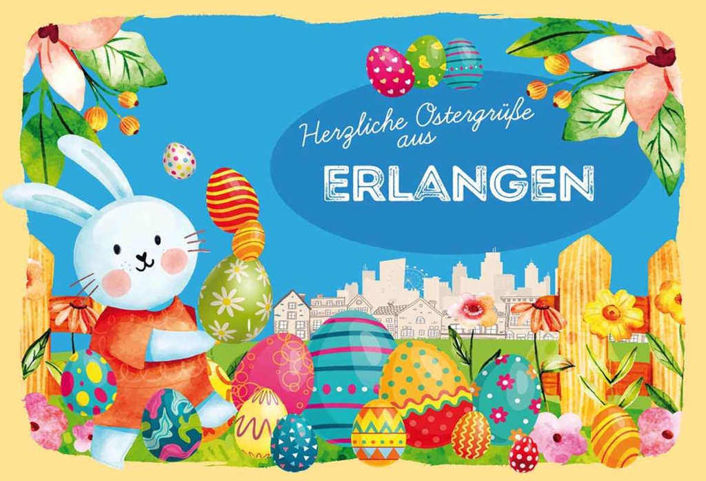 Holzschild 20x30 cm Ostergrüße ERLANGEN Ostern