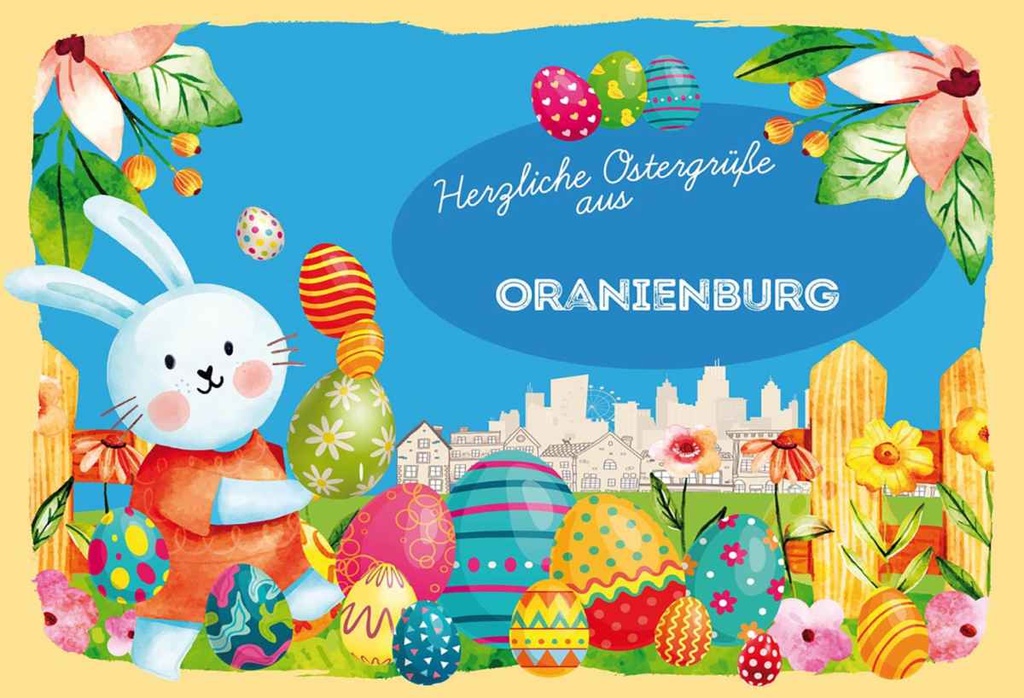 Holzschild 20x30 cm Ostergrüße ORANIENBURG Ostern