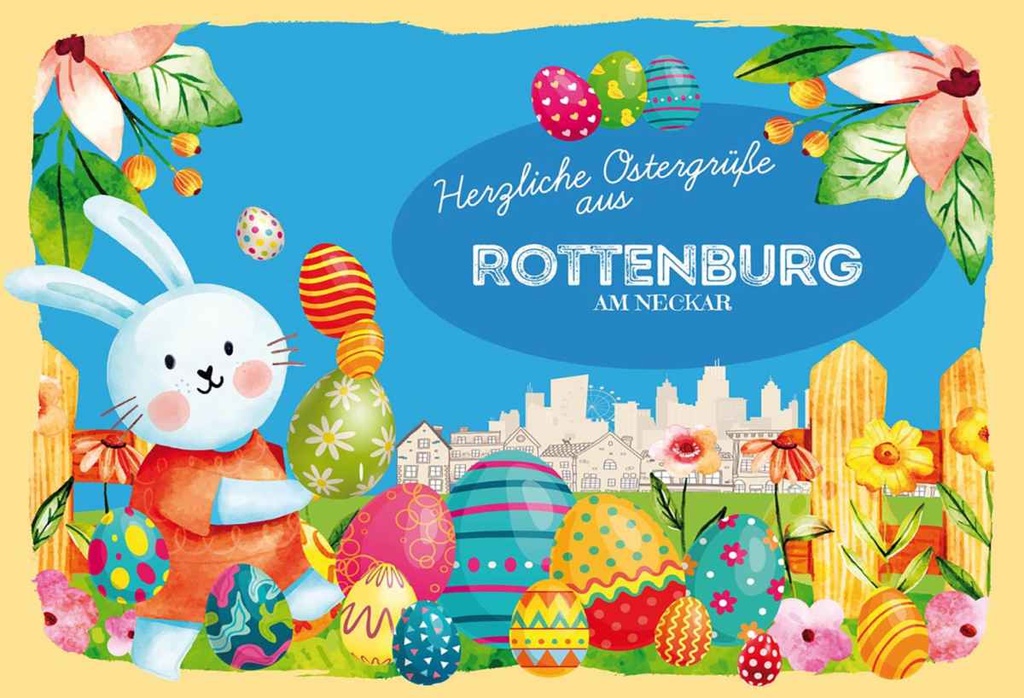 Holzschild 20x30 cm Ostergrüße ROTENBURG AM NECKAR Ostern