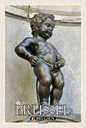Holzschild 30x20 cm Brüssel Belgien Manneken Pis Bildmotiv Reisemotiv Straße Stadt