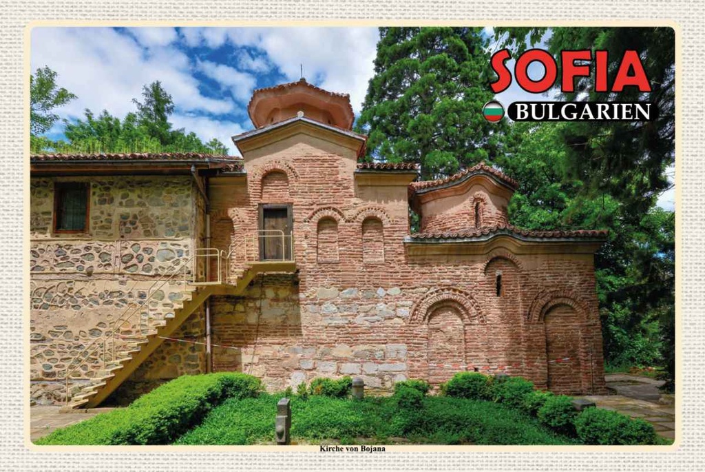 Holzschild 20x30 cm Sofia Bulgarien Kirche von Bojana Bildmotiv Reisemotiv Europa