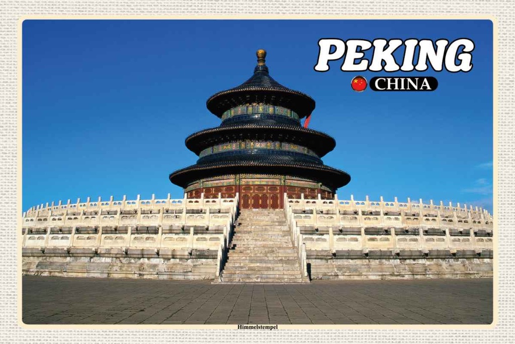 Holzschild 20x30 cm Peking China Himmelstempel Bildmotiv Reisemotiv Abenteuer Reisen
