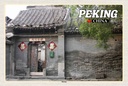 Holzschild 20x30 cm Peking China Hutong Bildmotiv Reisemotiv Straße Stadt