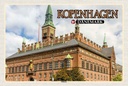 Holzschild 20x30 cm Kopenhagen Dänemark Rathaus Bildmotiv Reisemotiv Straße Stadt