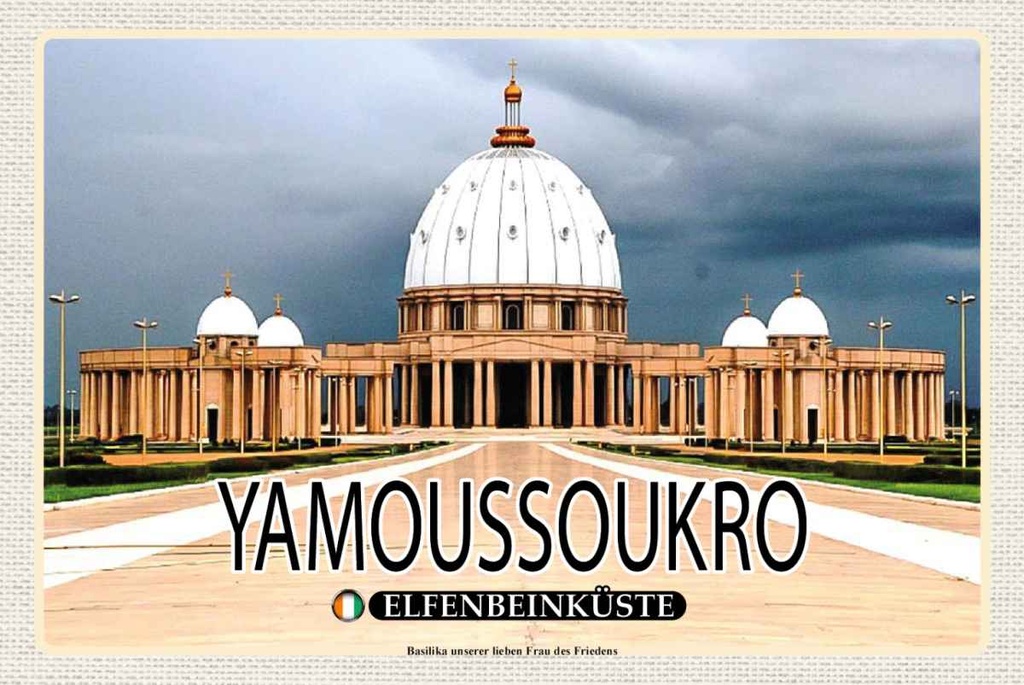 Holzschild 20x30 cm Yamoussoukro Elfenbeinküste Basilika Bildmotiv Reisemotiv Amerika USA