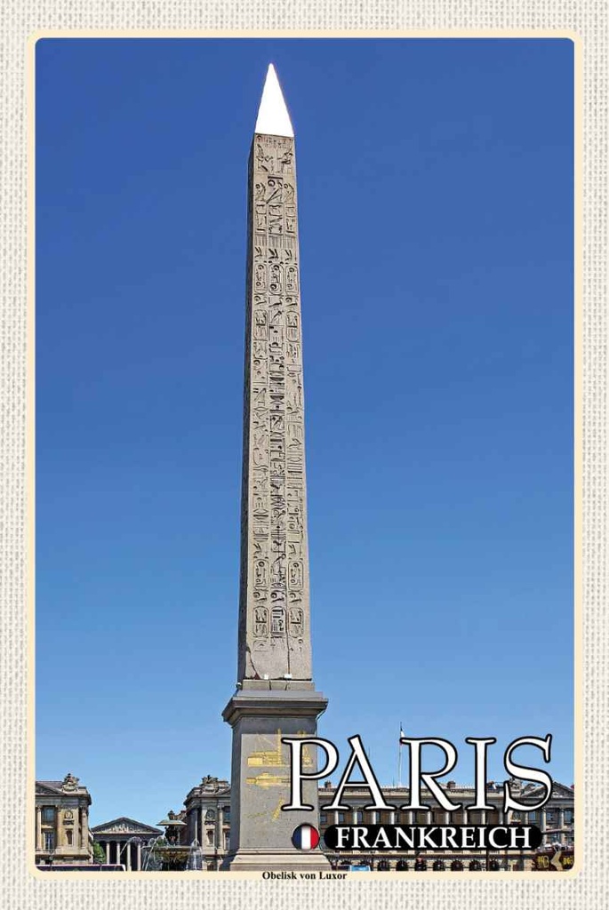 Holzschild 30x20 cm Paris Frankreich Obelisk von Luxor Bildmotiv Reisemotiv Europa