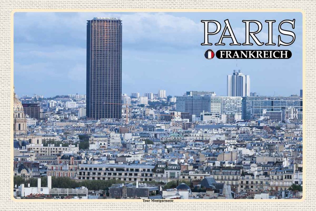 Holzschild 20x30 cm Paris Frankreich Montparnasse Hochhaus Bildmotiv Reisemotiv Europa