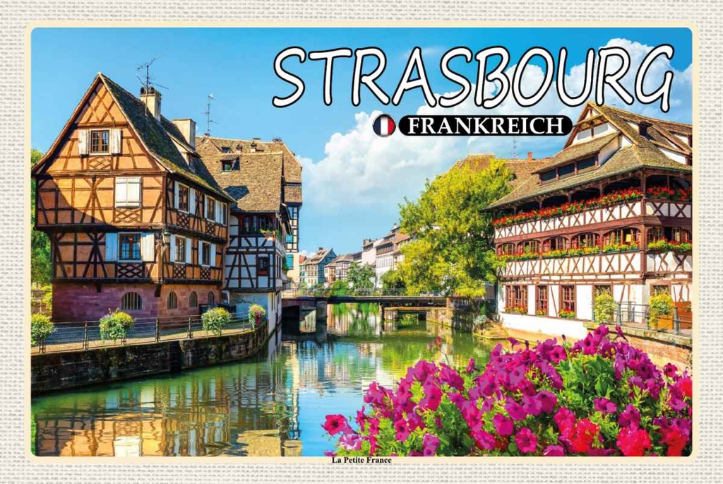 Holzschild 20x30 cm Strasbourg Frankreich La Petite France Bildmotiv Reisemotiv Europa