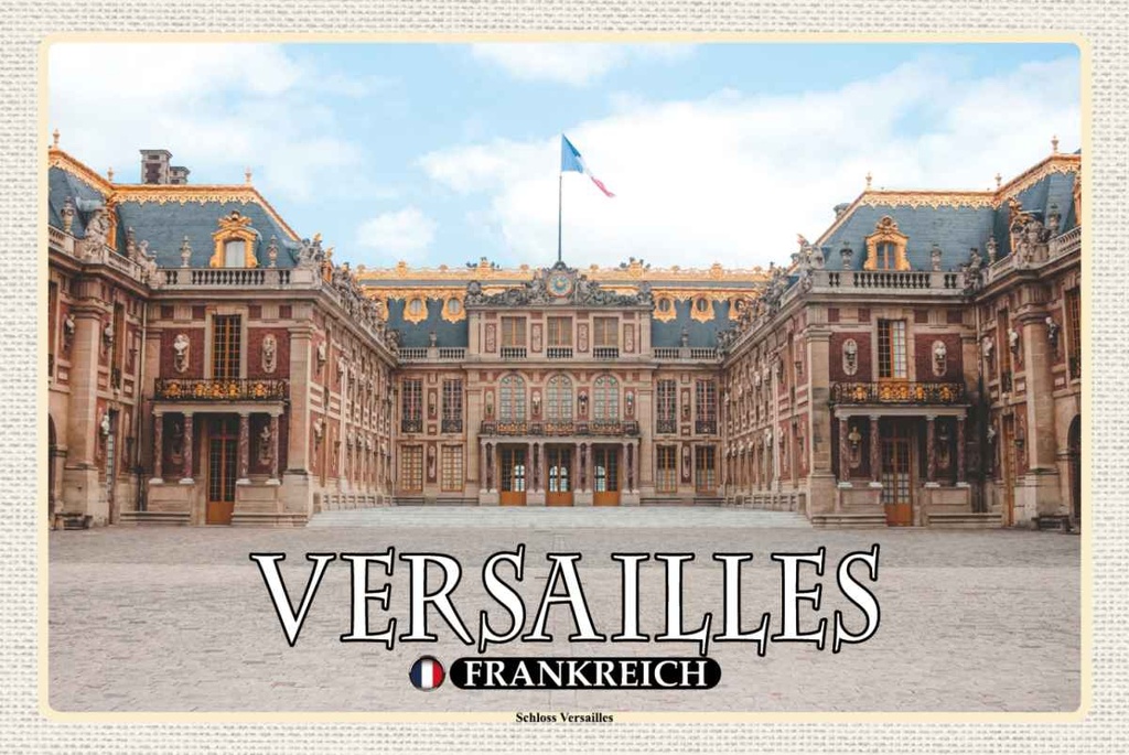 Holzschild 20x30 cm Versailles Frankreich Schloss Bildmotiv Reisemotiv Europa