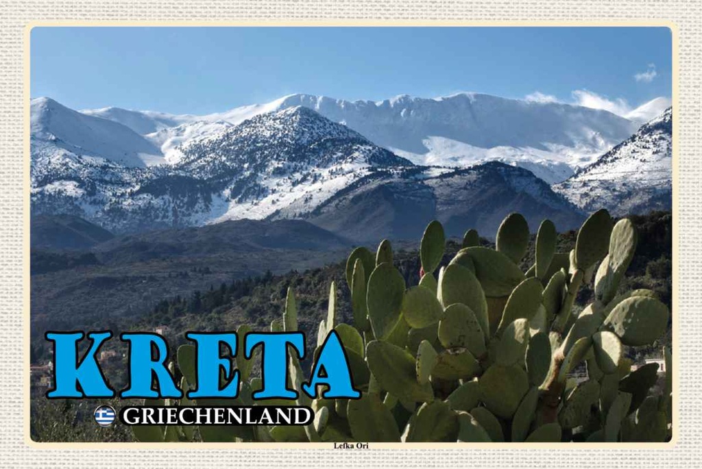 Holzschild 20x30 cm Kreta Griechenland Lefka Ori Gebirge Bildmotiv Reisemotiv Europa