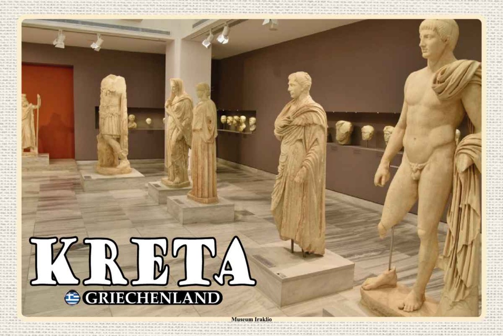 Holzschild 20x30 cm Kreta Griechenland Museum Iraklio Bildmotiv Reisemotiv Europa