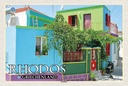 Holzschild 20x30 cm Rhodos Griechenland Koskinou Gasse Bildmotiv Reisemotiv Europa