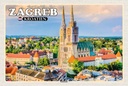 Holzschild 20x30 cm Zagreb Kroatien Kathedrale Bischofskirche Bildmotiv Reisemotiv Europa