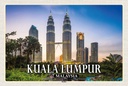 Holzschild 20x30 cm Kuala Lumpur Malaysia Skyline Bildmotiv Reisemotiv Abenteuer Reisen