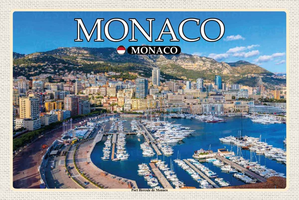 Holzschild 20x30 cm Monaco Port Hercule de Bildmotiv Reisemotiv Europa