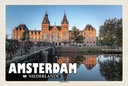 Holzschild 20x30 cm Amsterdam Niederlande Rijksmuseum Bildmotiv Reisemotiv Abenteuer Reisen