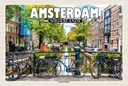 Holzschild 20x30 cm Amsterdam Niederlande Stadtteil Jordaan Bildmotiv Reisemotiv Abenteuer Reisen