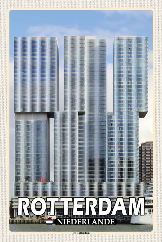 Holzschild 30x20 cm Rotterdam Niederlande De Bildmotiv Reisemotiv Europa