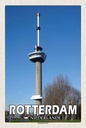 Holzschild 30x20 cm Rotterdam Niederlande Euromast Tower Bildmotiv Reisemotiv Europa